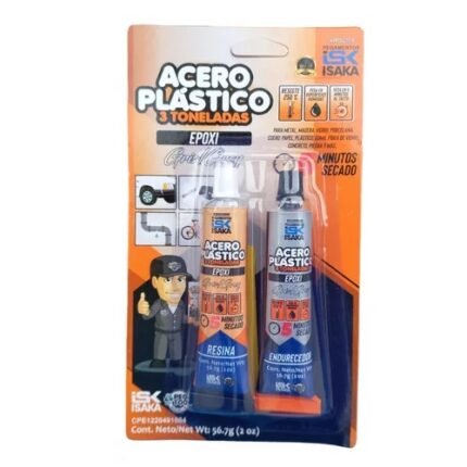 Pega Epoxica Acero Plastico 5min A + B 28.35grs 250 grados ISAKA